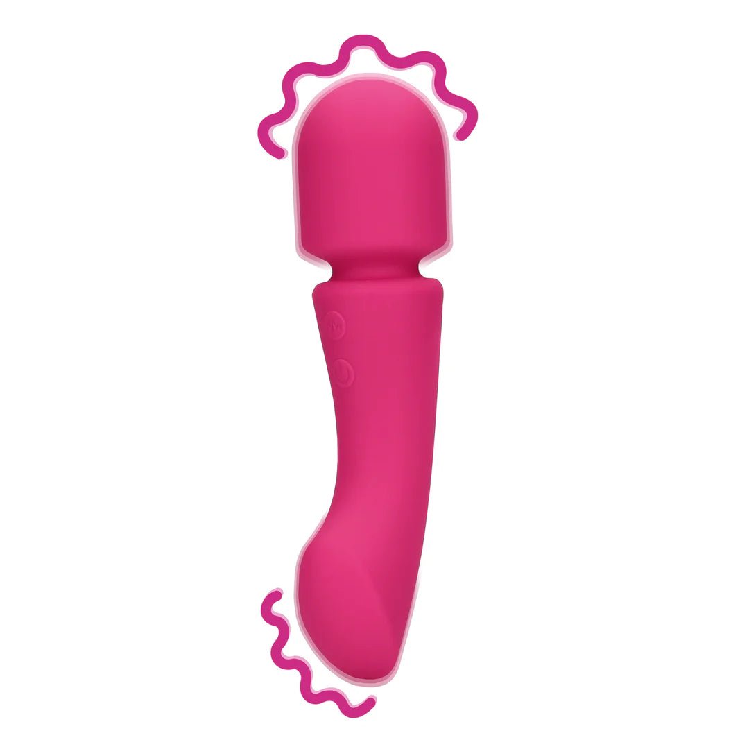 Loveline Ultraweicher doppelseitiger Zauberstab-Vibrator aus Silikon - Prestone Pink