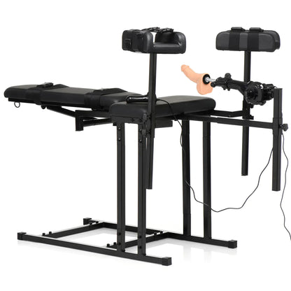 MS Gehorsamsstuhl mit Sexmaschine - Schwarz